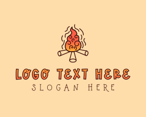 Wood - Wood Camp Fire logo design