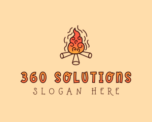 Wood Camp Fire logo design