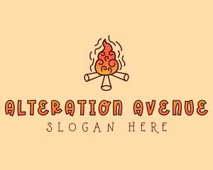 Wood Camp Fire logo design