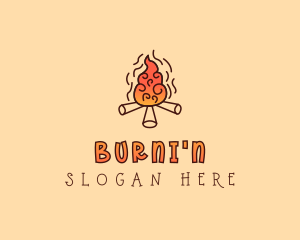 Wood Camp Fire logo design