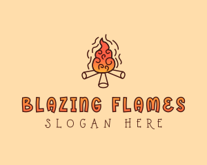 Wood Camp Fire logo design