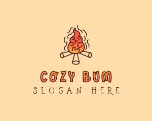 Wood Camp Fire logo design