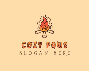 Wood Camp Fire logo design