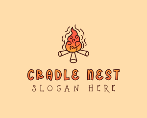 Wood Camp Fire logo design