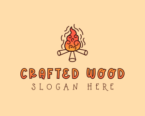 Wood Camp Fire logo design