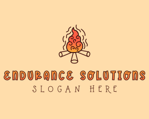 Wood Camp Fire logo design