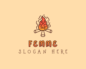 Wood Camp Fire logo design