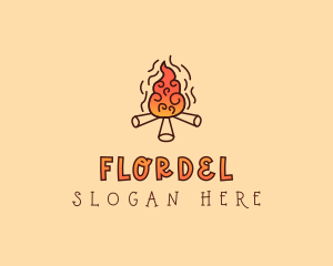 Wood Camp Fire logo design