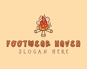 Wood Camp Fire logo design