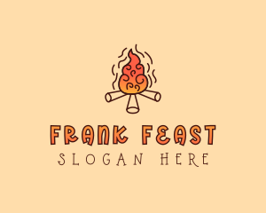 Wood Camp Fire logo design