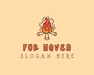 Wood Camp Fire logo design