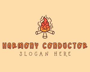 Wood Camp Fire logo design