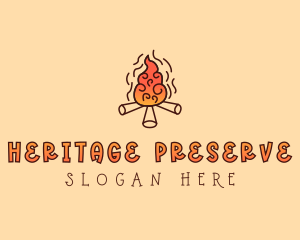 Wood Camp Fire logo design