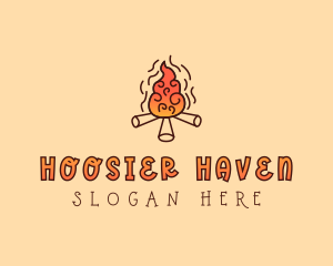 Wood Camp Fire logo design