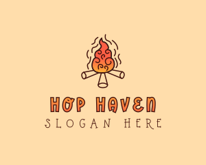 Wood Camp Fire logo design