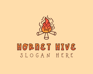 Wood Camp Fire logo design