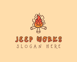 Wood Camp Fire logo design