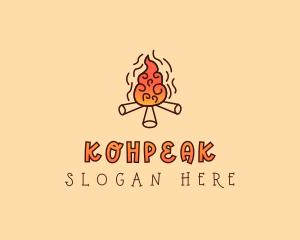 Wood Camp Fire logo design