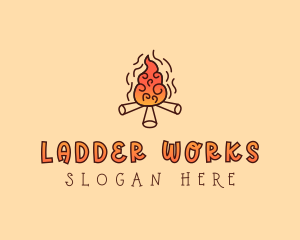 Wood Camp Fire logo design