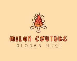 Wood Camp Fire logo design