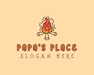 Wood Camp Fire logo design