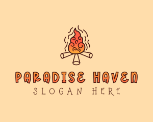 Wood Camp Fire logo design