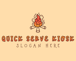 Wood Camp Fire logo design