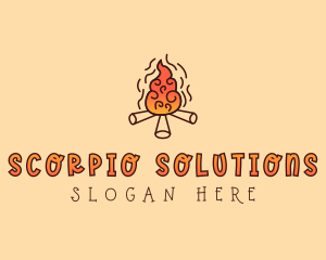 Wood Camp Fire logo design