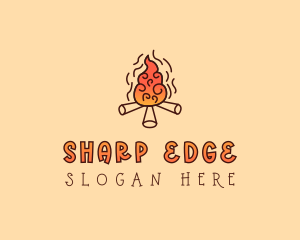 Wood Camp Fire logo design