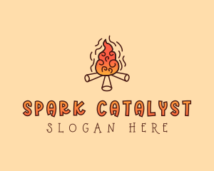 Wood Camp Fire logo design