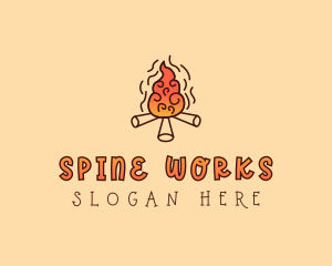 Wood Camp Fire logo design