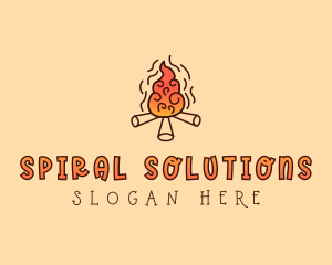 Wood Camp Fire logo design