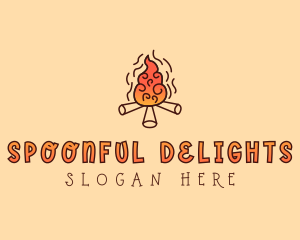 Wood Camp Fire logo design