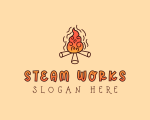 Wood Camp Fire logo design