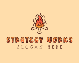 Wood Camp Fire logo design