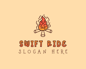 Wood Camp Fire logo design