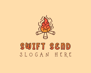 Wood Camp Fire logo design