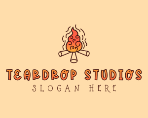 Wood Camp Fire logo design