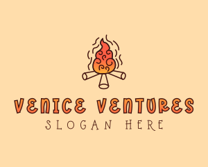 Wood Camp Fire logo design