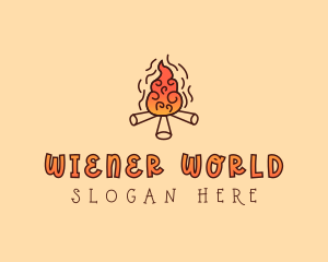 Wood Camp Fire logo design