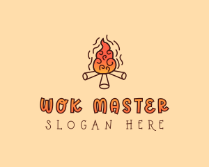 Wood Camp Fire logo design