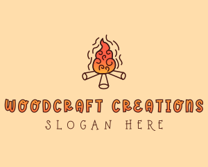 Wood Camp Fire logo design