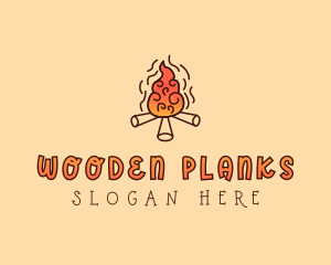 Wood Camp Fire logo design