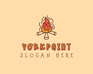 Wood Camp Fire logo design