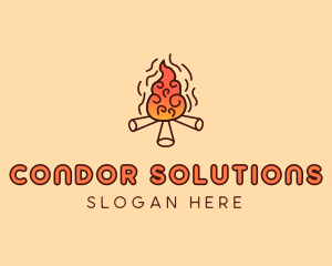 Wood Camp Fire logo design