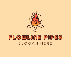 Wood Camp Fire logo design