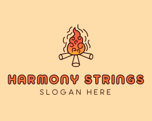 Wood Camp Fire logo design