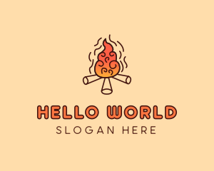 Wood Camp Fire logo design