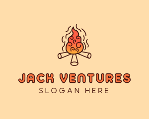 Wood Camp Fire logo design