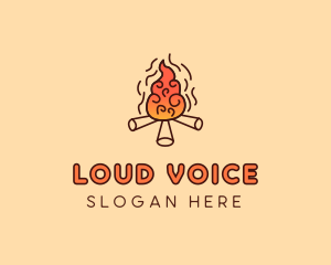 Wood Camp Fire logo design